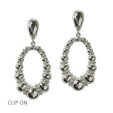 112559, POLISHED GRADUATED BEAD HOOP CLIP ON EARRINGS