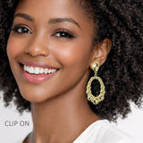 112559, POLISHED GRADUATED BEAD HOOP CLIP ON EARRINGS