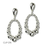 112559, POLISHED GRADUATED BEAD HOOP CLIP ON EARRINGS