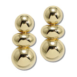 112562, OVERSIZED CHUNKY STACKED SPHERE GOLD EARRINGS