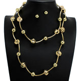 112566, CCB HAMMERED BEADED STRETCHABLE LONG NECKLACE
