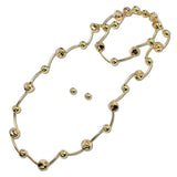 112566, CCB HAMMERED BEADED STRETCHABLE LONG NECKLACE