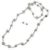 112566, CCB HAMMERED BEADED STRETCHABLE LONG NECKLACE