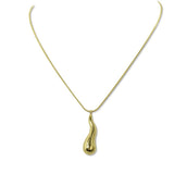 112593, STAINLESS STEEL TEARDROP PENDANT NECKLACE