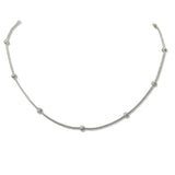112594, STAINLESS STEEL BEADED SNAKE CHAIN NECKLACE