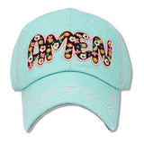 112598, FLORAL AMEN WASHED BASEBALL CAP