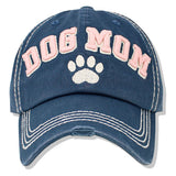 112599, DOG MOM PAW WASHED BASEBALL CAP