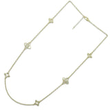 112603, 14K GOLD PLATED MOP LUCKY CLOVER LONG NECKLACE