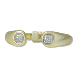 112607, TIMELESS MATTE GOLD SQUARE CZ HINGED CUFF BRACELET