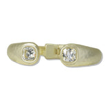112607, TIMELESS MATTE GOLD SQUARE CZ HINGED CUFF BRACELET