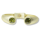 112607, TIMELESS MATTE GOLD SQUARE CZ HINGED CUFF BRACELET