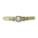 112609, TIMELESS 14K GOLD PLATED SQUARE CZ BANGLE BRACELET
