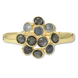 112613, ENAMEL MARBLED CIRCLE CLUSTER STRETCH BRACELET