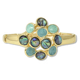 112613, ENAMEL MARBLED CIRCLE CLUSTER STRETCH BRACELET