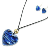 112616, CELLULOID ACEATE HEART PENDANT LONG ADJUSTABLE CORD NECKLACE