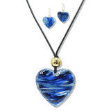 112616, CELLULOID ACEATE HEART PENDANT LONG ADJUSTABLE CORD NECKLACE