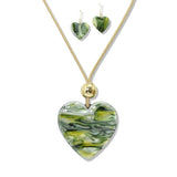112616, CELLULOID ACEATE HEART PENDANT LONG ADJUSTABLE CORD NECKLACE