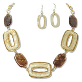 112619, GEOMETRIC CELLULOID ACETATE NECKLACE AND EARRING SET
