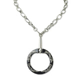 112629, WESTERN LARGE FLORAL DECORATED HORSEBIT PENDANT NECKLACE