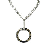 112629, WESTERN LARGE FLORAL DECORATED HORSEBIT PENDANT NECKLACE