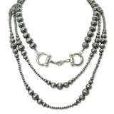 112638, WESTERN HORSEBIT ACCENT MULTI STRAND LAYERED NAVAJO BEAD NECKLACE