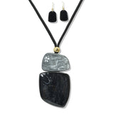 112640, 112640, CELLULOID ACETATE GEOMETRIC PENDANT LONG ADJUSTABLE NECKLACE