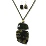 112640, 112640, CELLULOID ACETATE GEOMETRIC PENDANT LONG ADJUSTABLE NECKLACE