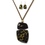112640, 112640, CELLULOID ACETATE GEOMETRIC PENDANT LONG ADJUSTABLE NECKLACE