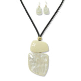 112640, 112640, CELLULOID ACETATE GEOMETRIC PENDANT LONG ADJUSTABLE NECKLACE