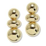 112641, OVERSIZED POLISHED STACKED SPHERICAL BALL DROP EARRINGS