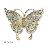 112642, PEARL AND RHINESTONE CLUSTER BUTTERFLY BROOCH PIN