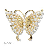 112642, PEARL AND RHINESTONE CLUSTER BUTTERFLY BROOCH PIN