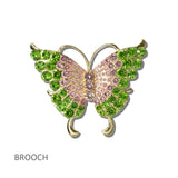 112642, PEARL AND RHINESTONE CLUSTER BUTTERFLY BROOCH PIN