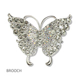 112642, PEARL AND RHINESTONE CLUSTER BUTTERFLY BROOCH PIN