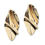 112644, OVERSIZED POLISHED SCULPTURAL CRUMPLED STATEMENT EARRINGS
