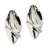 112644, OVERSIZED POLISHED SCULPTURAL CRUMPLED STATEMENT EARRINGS