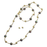 112661, IRIDESCENT LEOPARD BEADED STRETCHABLE LONG NECKLACE