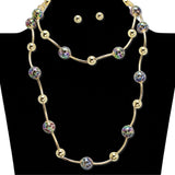 112661, IRIDESCENT LEOPARD BEADED STRETCHABLE LONG NECKLACE