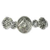 112665, WESTERN HORSE HEAD MEDALLION STRETCH BRACELET