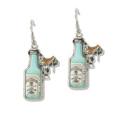 112675, WESTERN WHISKEY BOTTLE AND SADDLE DROP EARRINGS