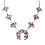 112682, WESTERN TURQUOISE SQUASH BLOSSOM NECKLACE
