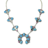 112682, WESTERN TURQUOISE SQUASH BLOSSOM NECKLACE