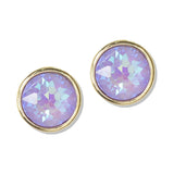 112690, ROUND BEZEL SET FACETED CRYSTAL STUD EARRINGS