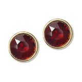112690, ROUND BEZEL SET FACETED CRYSTAL STUD EARRINGS