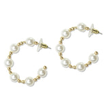 112692, PEARL BEADED C-HOOP EARRINGS