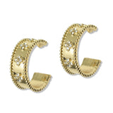 112694, CRYSTAL CLOVER C-HOOP EARRINGS