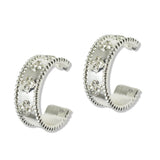 112694, CRYSTAL CLOVER C-HOOP EARRINGS