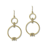 112696, TIERED GEOMETRIC CIRCLE RHINESTONE ACCENT EARRINGS