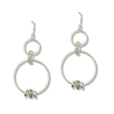 112696, TIERED GEOMETRIC CIRCLE RHINESTONE ACCENT EARRINGS