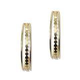 112699, TRIPLE ROW TEXTURED C-HOOP EARRINGS